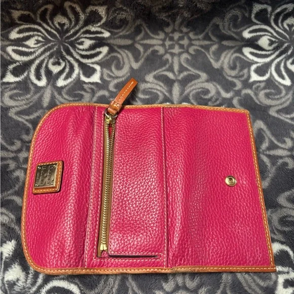 Dooney & Bourke Pink and Brown Leather Tote - Picture 3 of 9